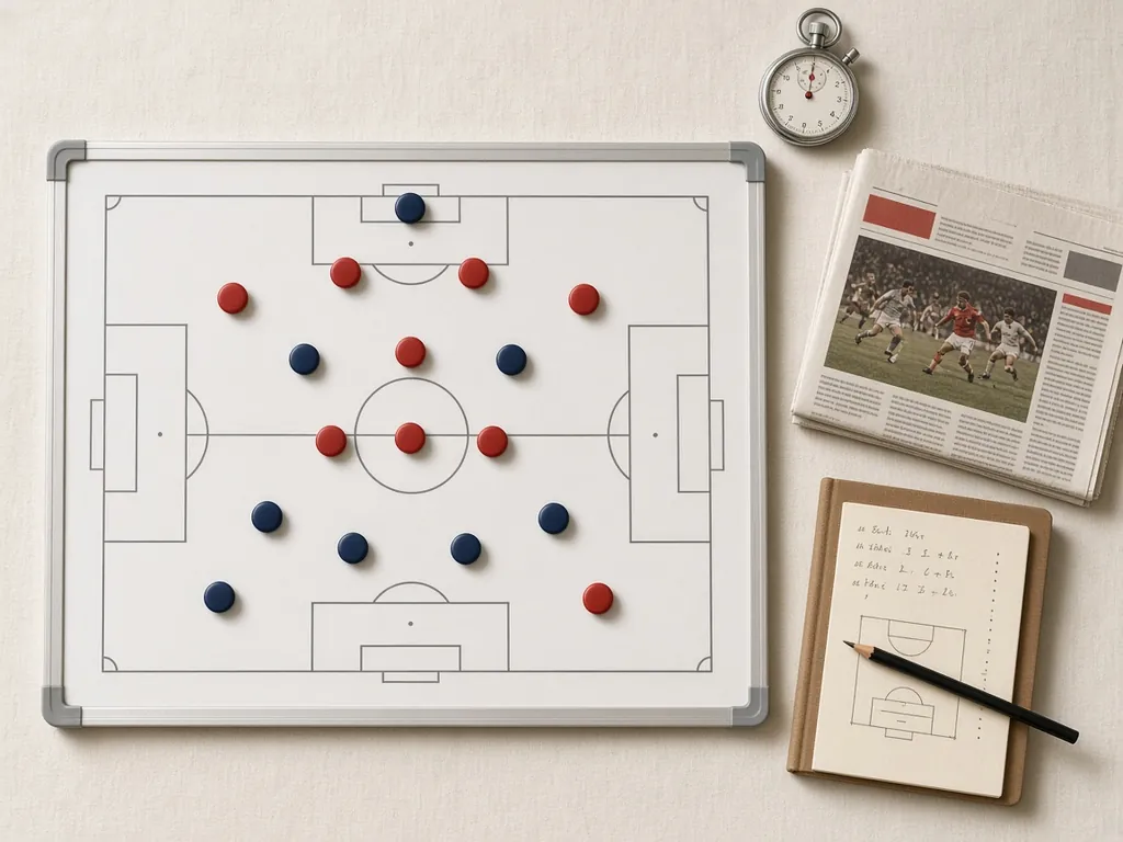 Tableau tactique, chronomètre et carnet de statistiques utilisés pour nos analyses